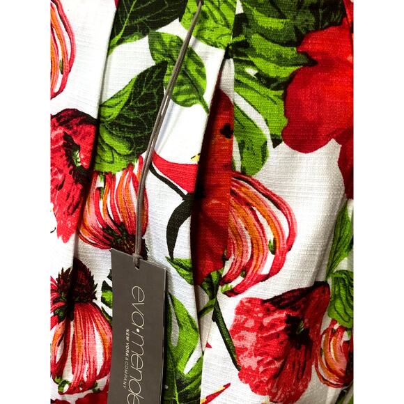 Eva Mendes New York & Co. Maddie Skirt Floral Red A Line Pleated Size 10 New - Picture 4 of 10